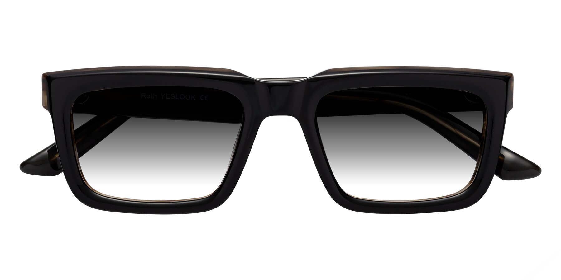 Folded Front of Roth in Black-Gray Moonstone with Gray Gradient Lenses