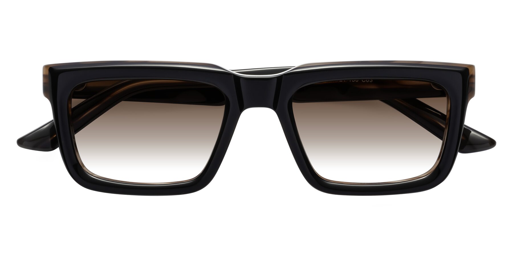 Folded Front of Roth in Black-Gray Moonstone with Brown Gradient Lenses