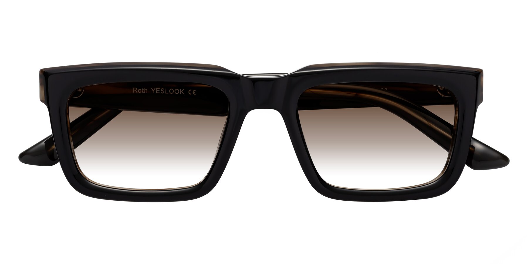 Folded Front of Roth in Black-Gray Moonstone with Brown Gradient Lenses