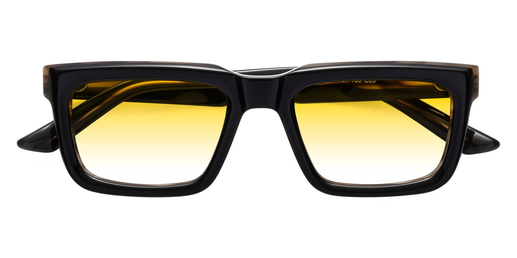 Folded Front of Roth in Black-Gray Moonstone with Yellow Gradient Lenses