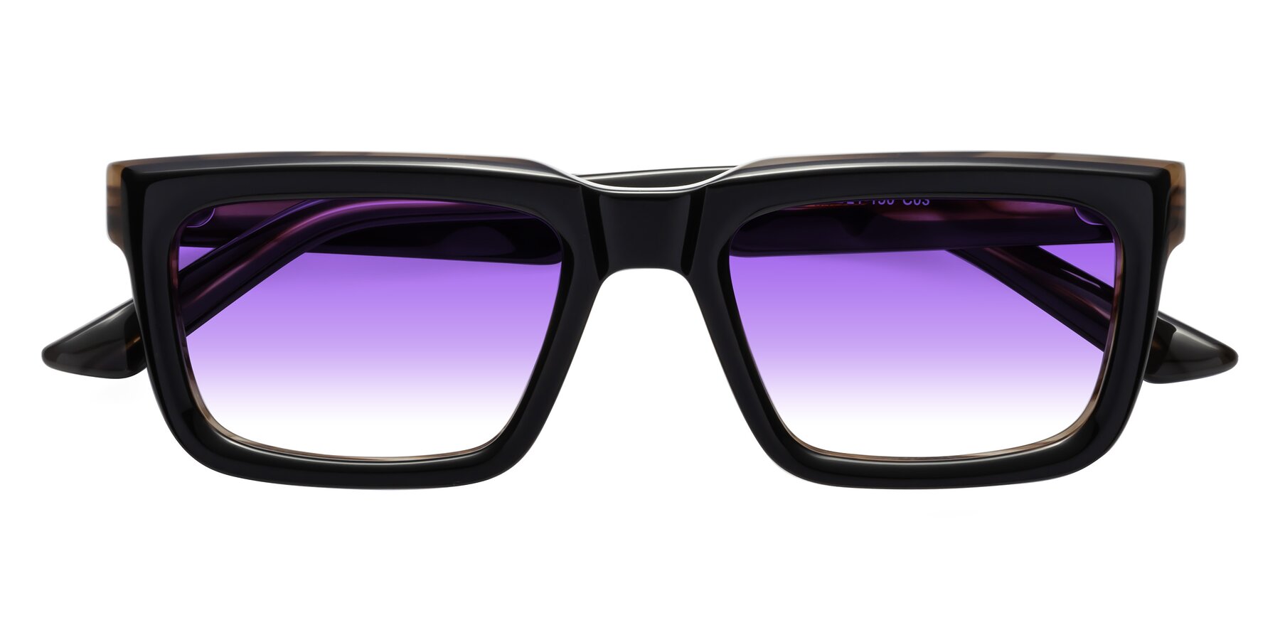 Folded Front of Roth in Black-Gray Moonstone with Purple Gradient Lenses