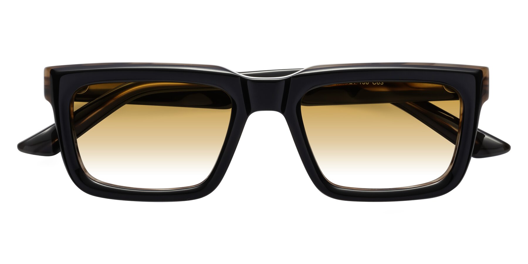 Folded Front of Roth in Black-Gray Moonstone with Champagne Gradient Lenses