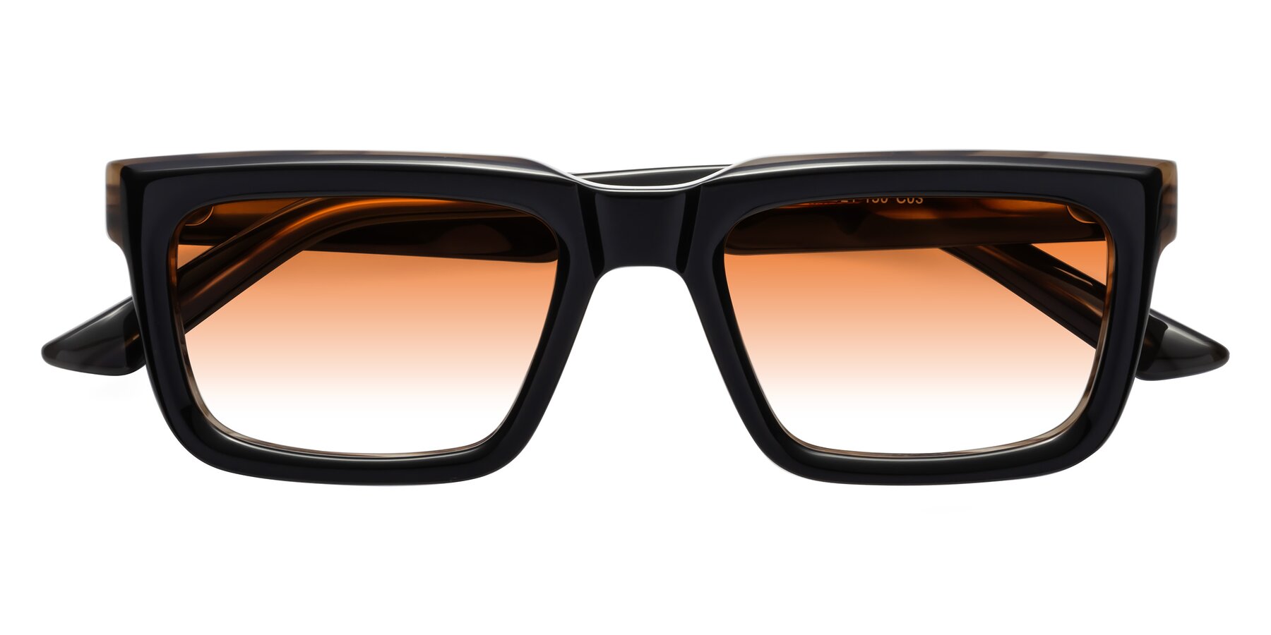 Folded Front of Roth in Black-Gray Moonstone with Orange Gradient Lenses