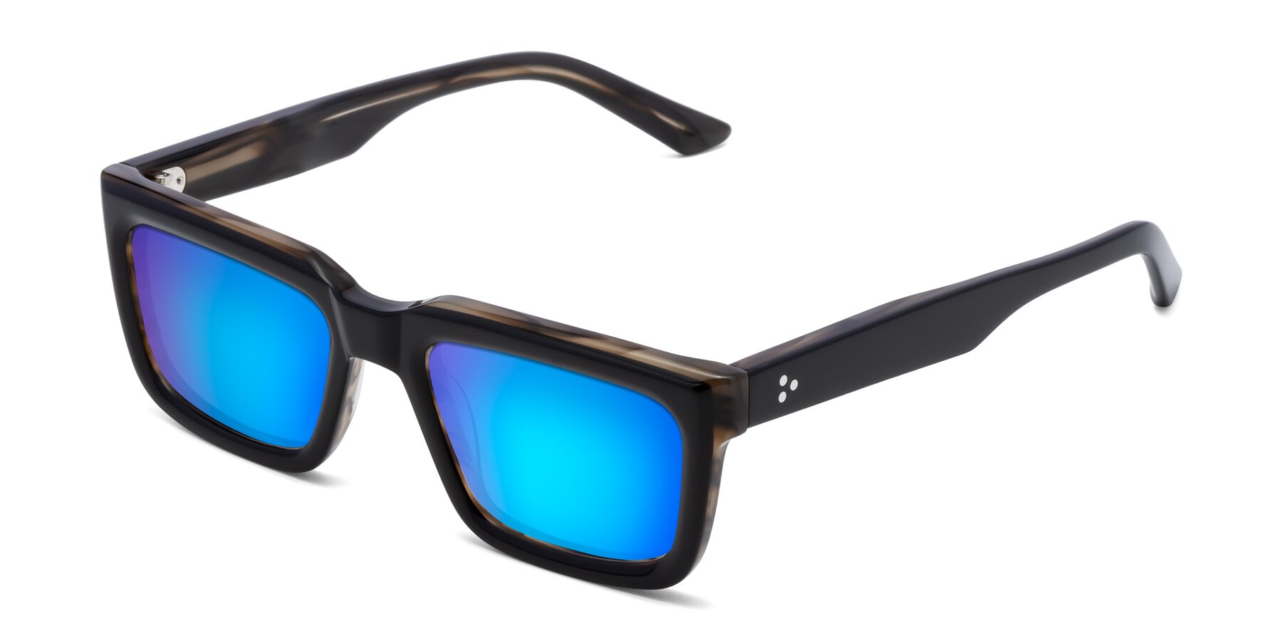 Angle of Roth in Black-Gray Moonstone with Blue Mirrored Lenses