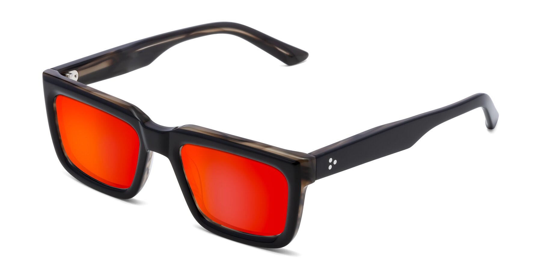 Angle of Roth in Black-Gray Moonstone with Red Gold Mirrored Lenses