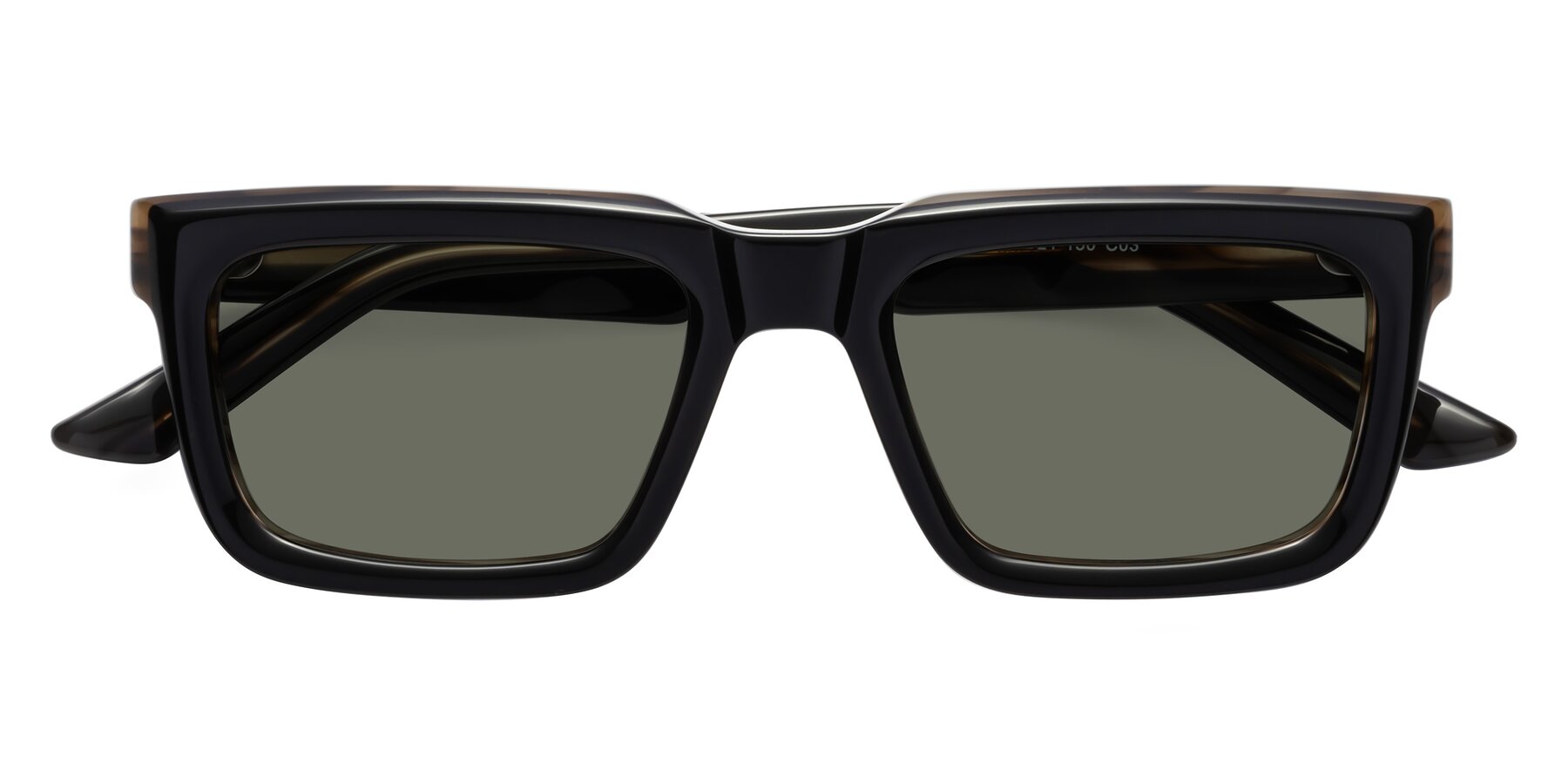Folded Front of Roth in Black-Gray Moonstone with Gray Polarized Lenses
