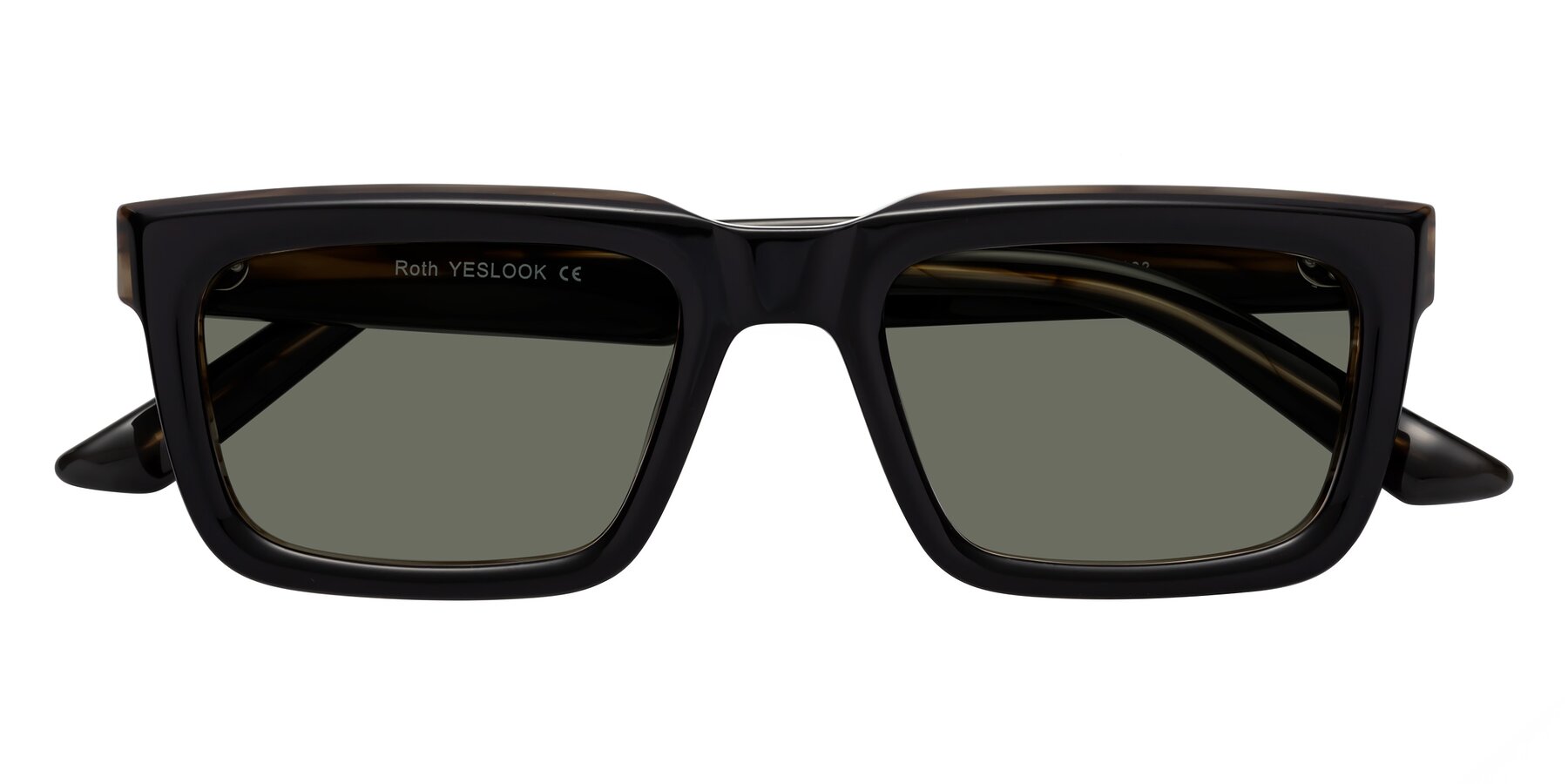 Folded Front of Roth in Black-Gray Moonstone with Gray Polarized Lenses