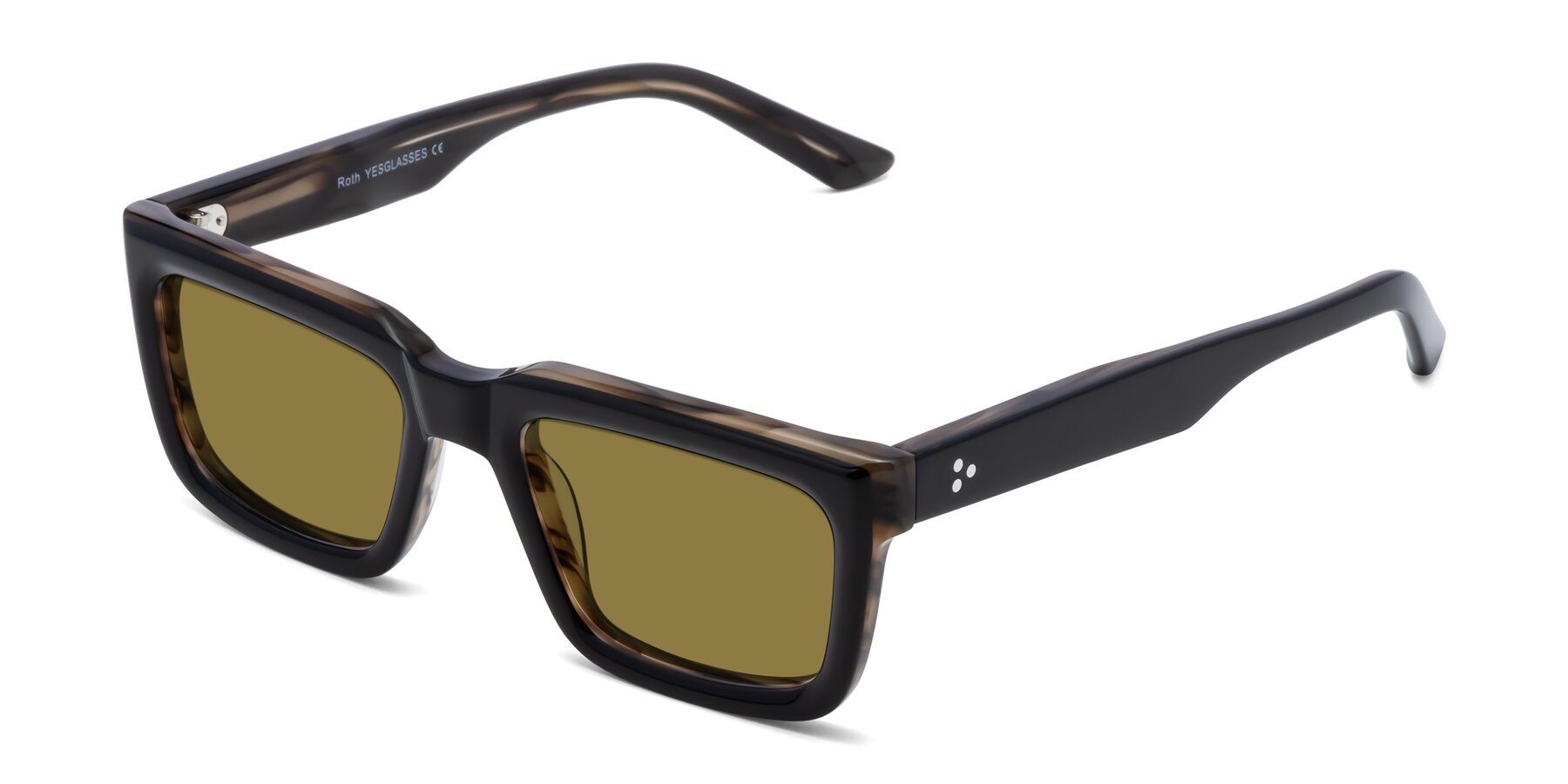 Angle of Roth in Black-Gray Moonstone with Brown Polarized Lenses