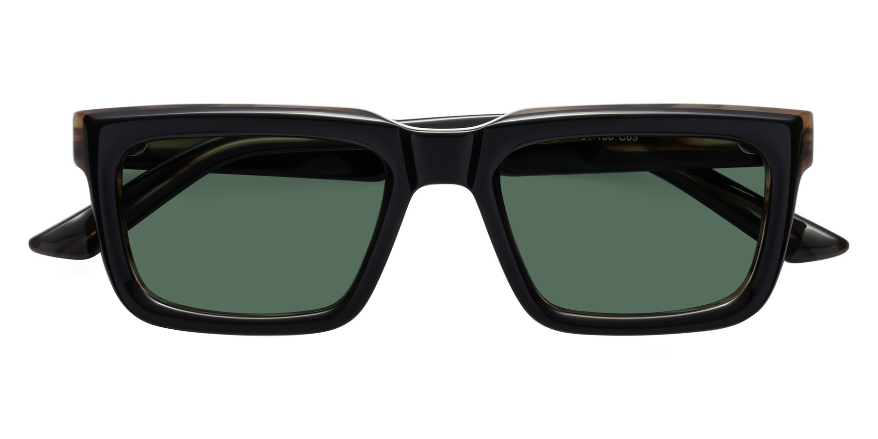 Folded Front of Roth in Black-Gray Moonstone with Green Polarized Lenses