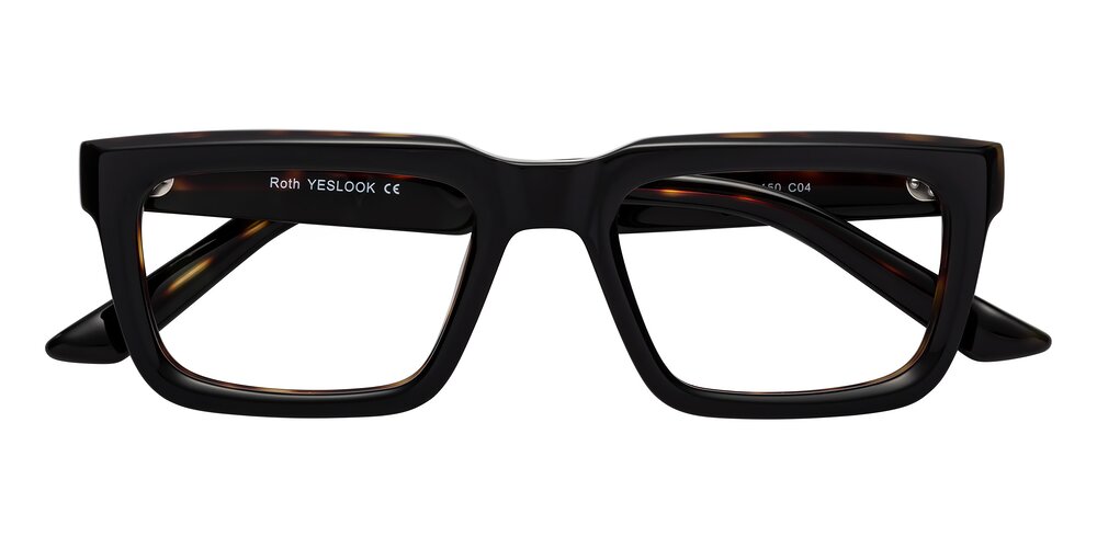 Tortoise Thick Hipster Rectangle Eyeglasses - Senda