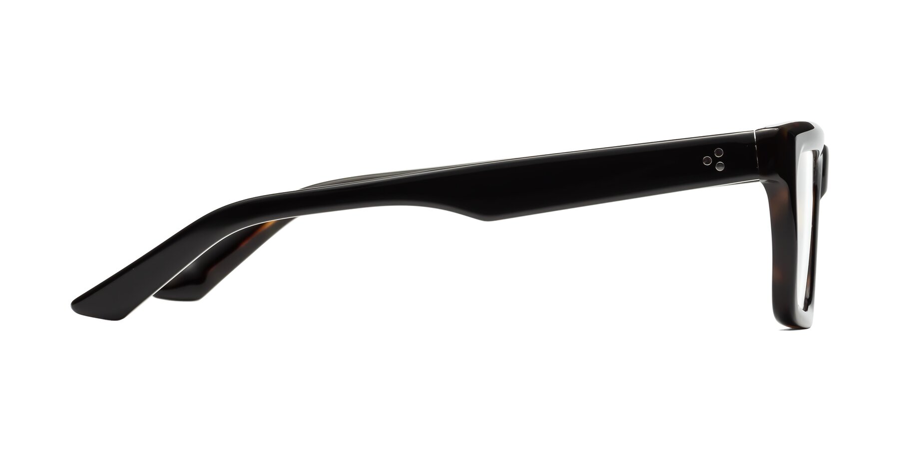 Side of Roth in Black-Tortoise with Clear Reading Eyeglass Lenses