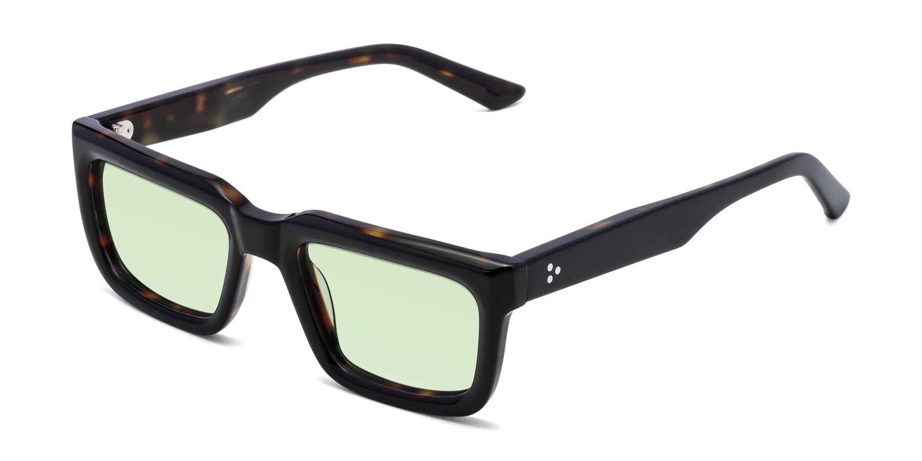 Angle of Roth in Black-Tortoise with Light Green Tinted Lenses