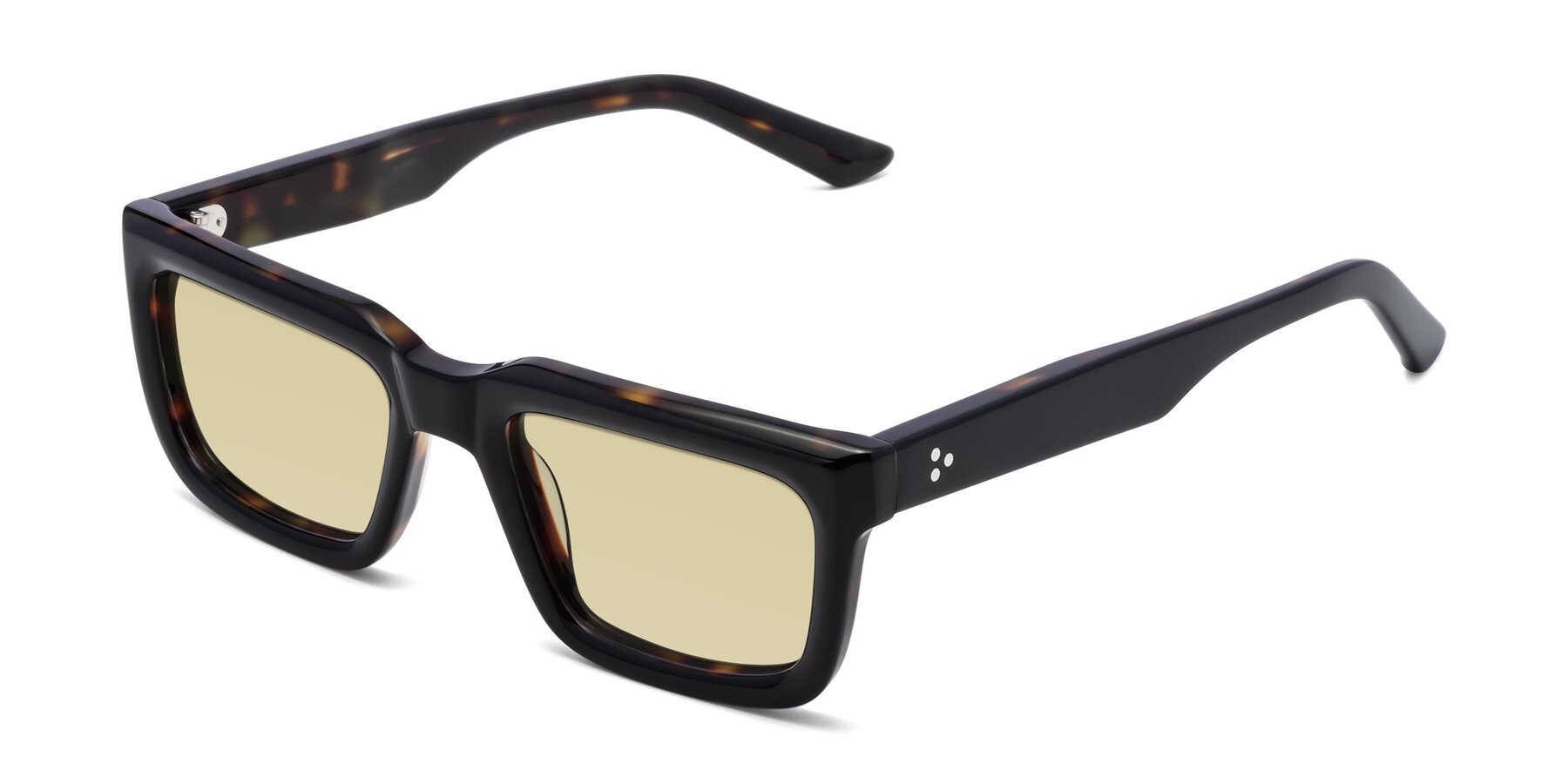 Angle of Roth in Black-Tortoise with Light Champagne Tinted Lenses