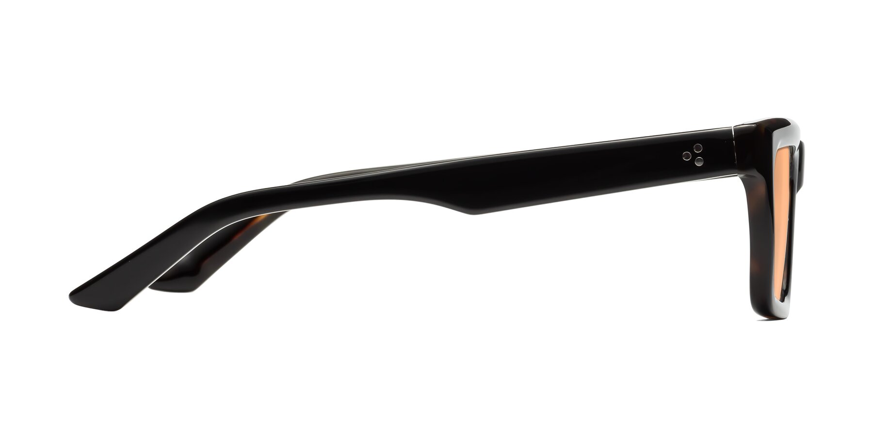 Side of Roth in Black-Tortoise with Light Orange Tinted Lenses