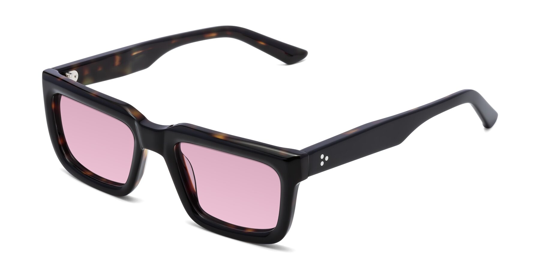 Angle of Roth in Black-Tortoise with Light Wine Tinted Lenses