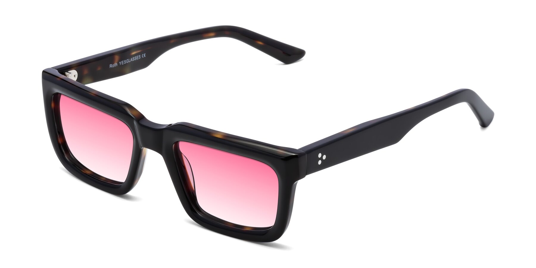 Angle of Roth in Black-Tortoise with Pink Gradient Lenses