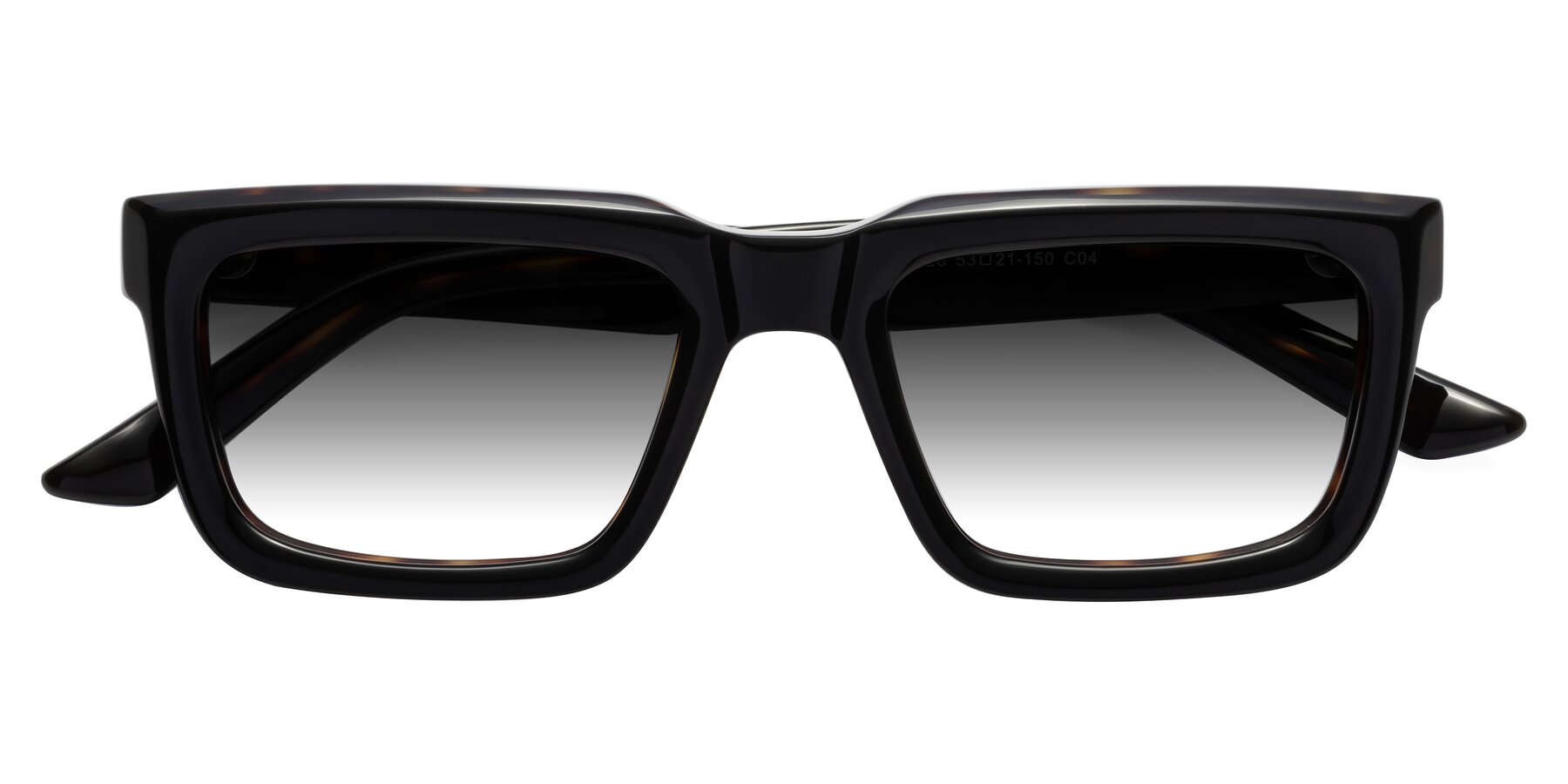 Folded Front of Roth in Black-Tortoise with Gray Gradient Lenses