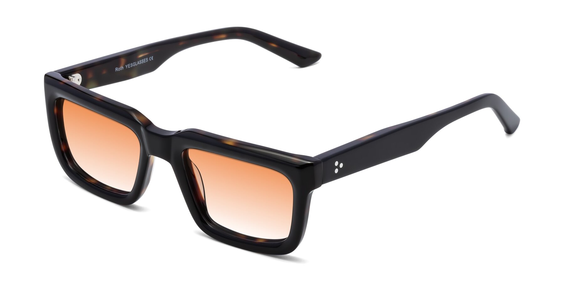Angle of Roth in Black-Tortoise with Orange Gradient Lenses