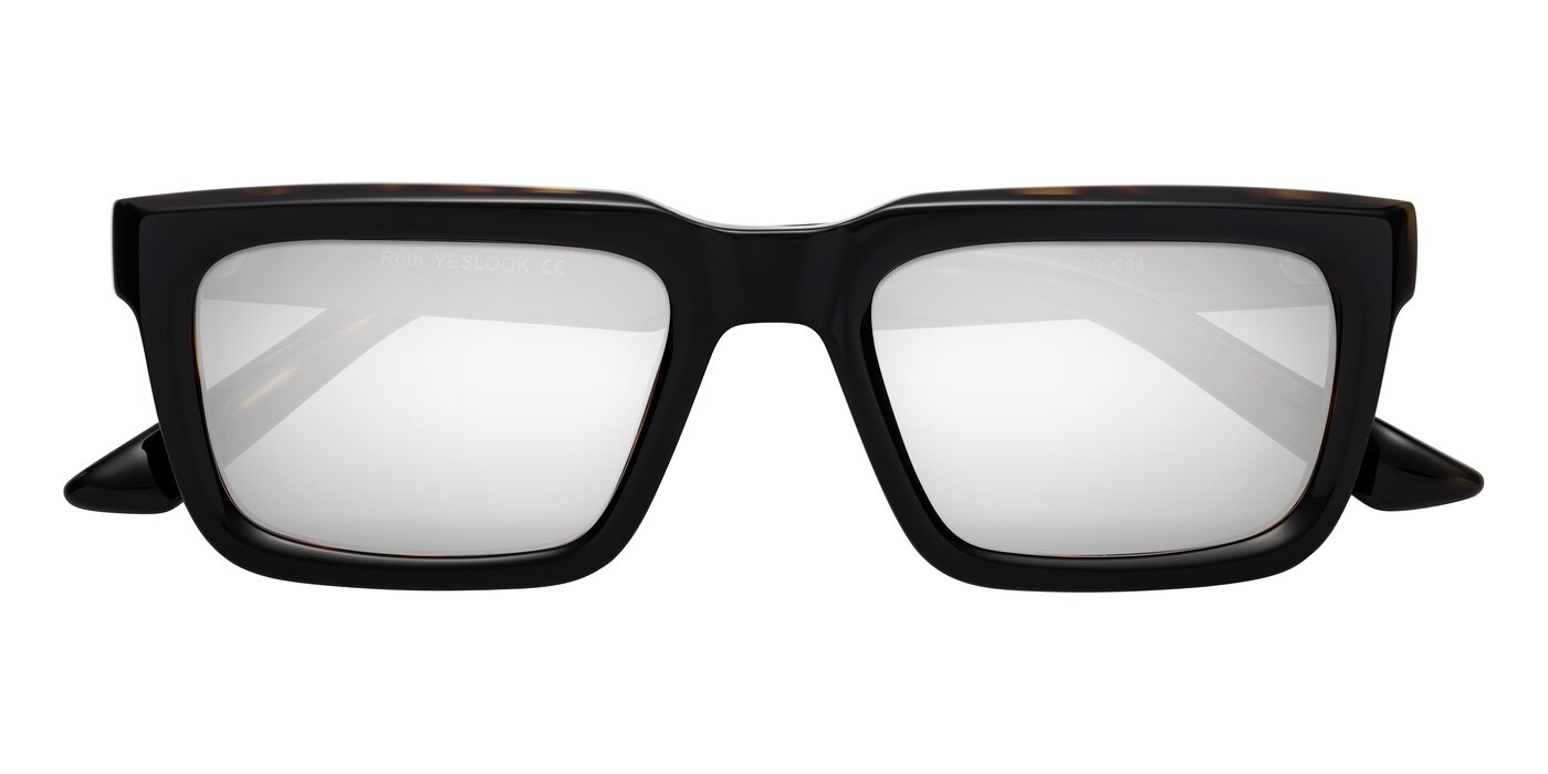 Roth - Black / Tortoise Flash Mirrored Sunglasses