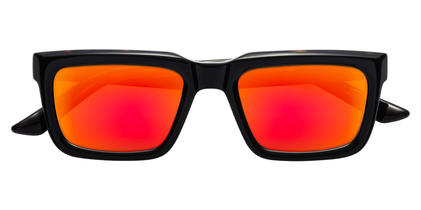 Roth - Black / Tortoise Flash Mirrored Sunglasses