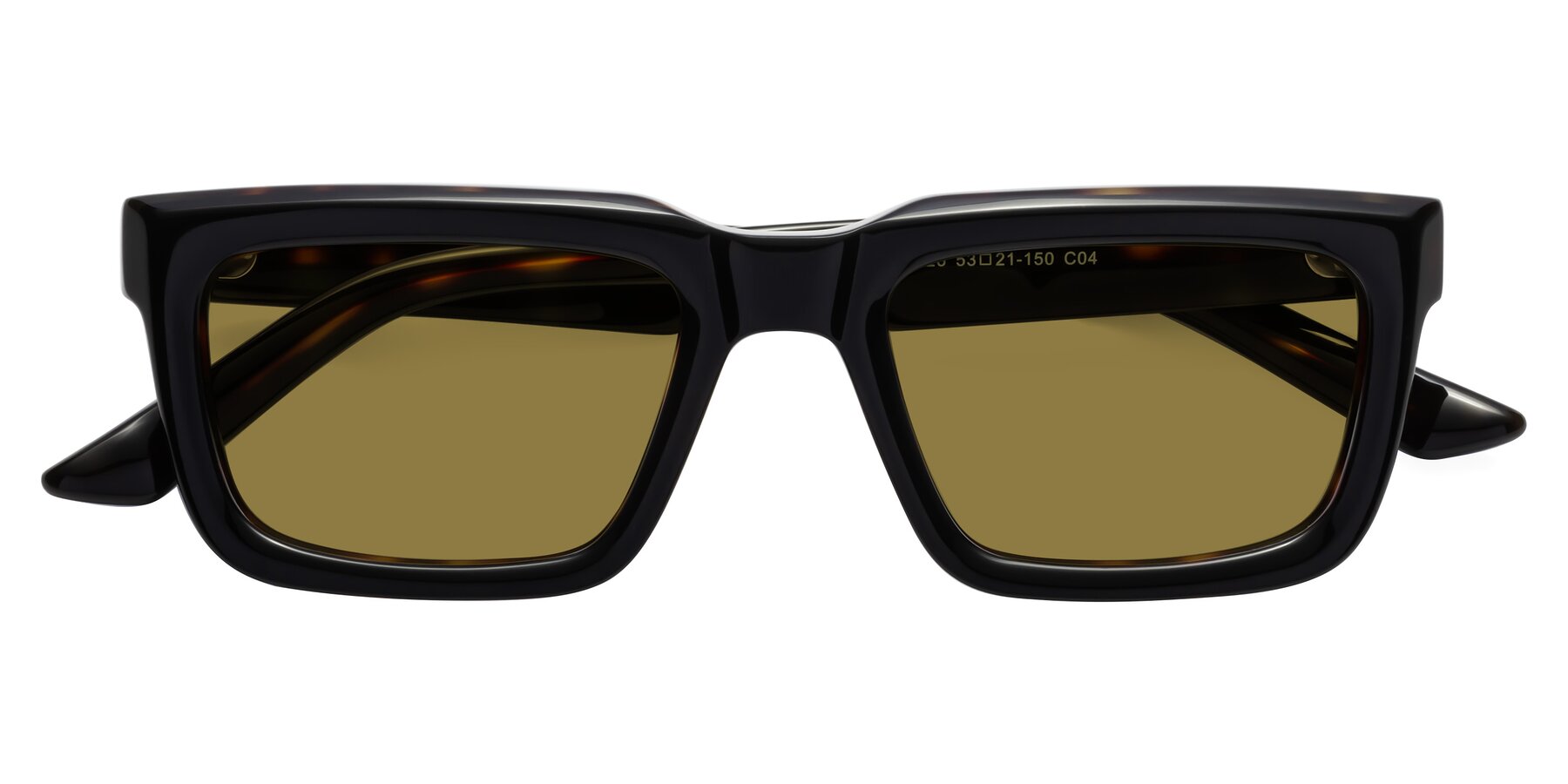 Folded Front of Roth in Black-Tortoise with Brown Polarized Lenses