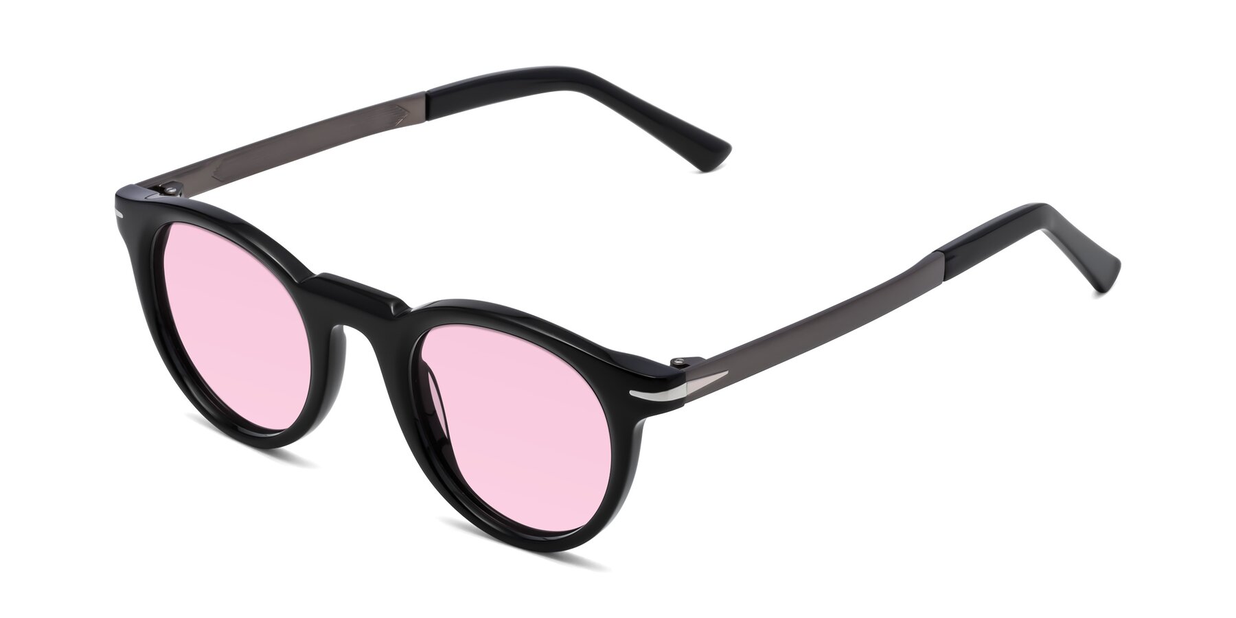 Angle of Cycle in Black with Light Pink Tinted Lenses