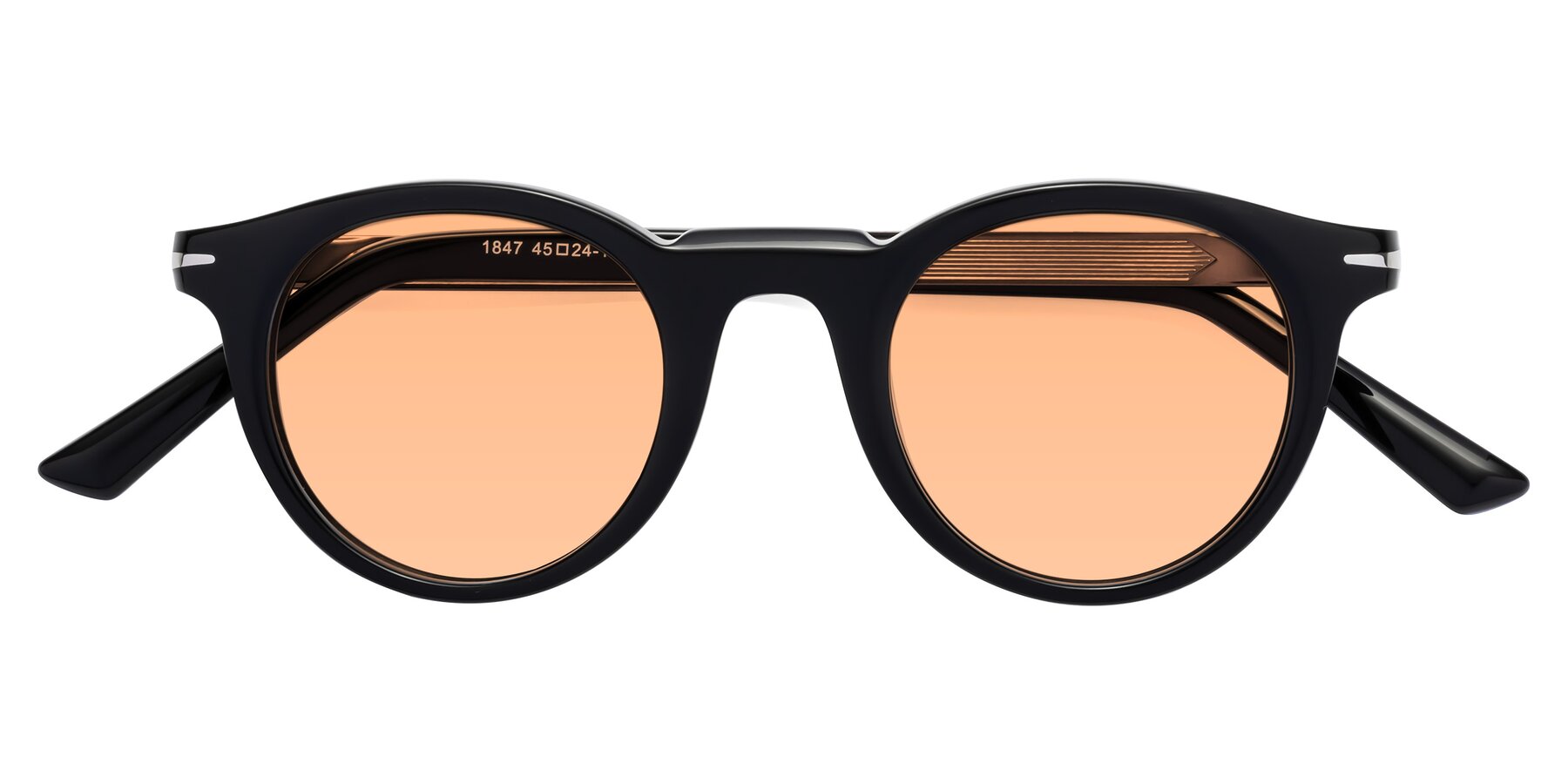 Folded Front of Cycle in Black with Light Orange Tinted Lenses