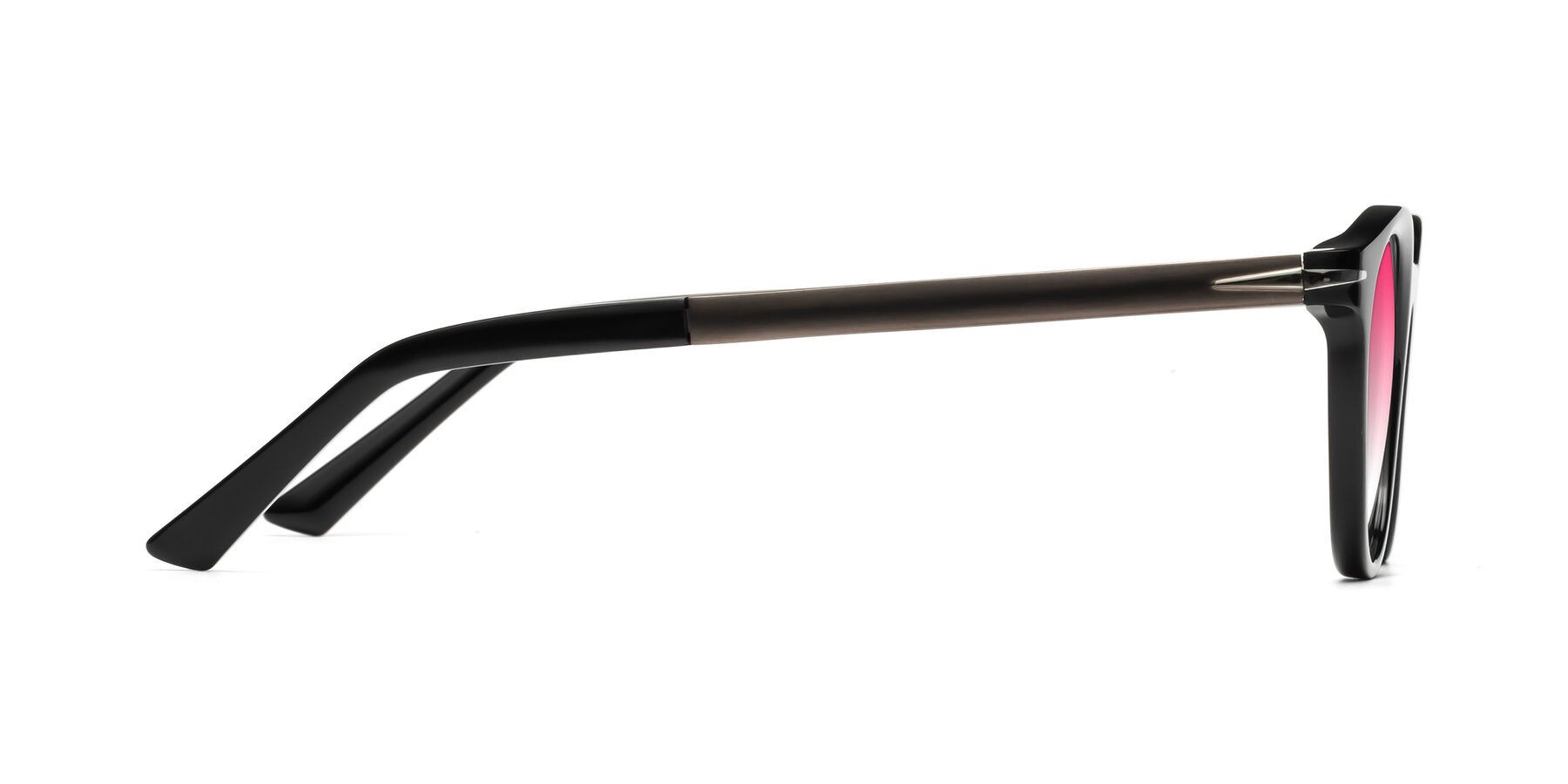 Side of Cycle in Black with Pink Gradient Lenses