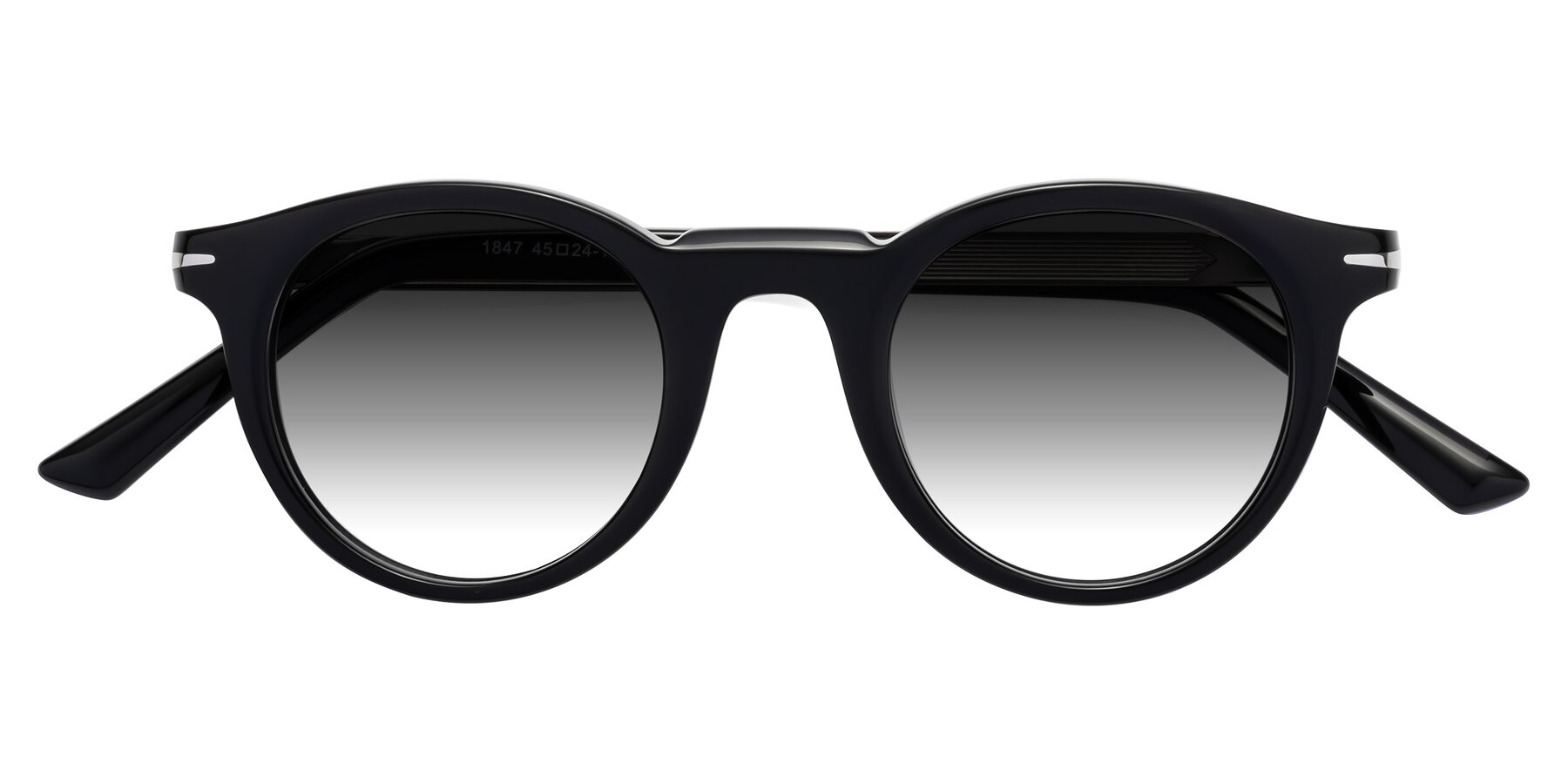 Folded Front of Cycle in Black with Gray Gradient Lenses