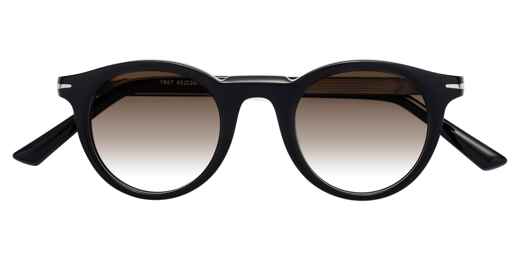 Folded Front of Cycle in Black with Brown Gradient Lenses