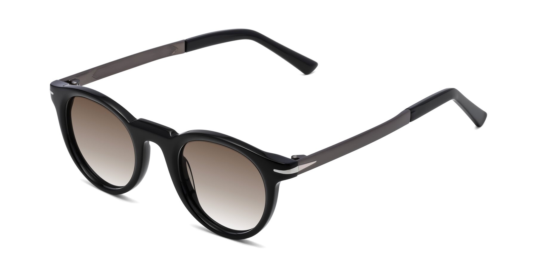 Angle of Cycle in Black with Brown Gradient Lenses