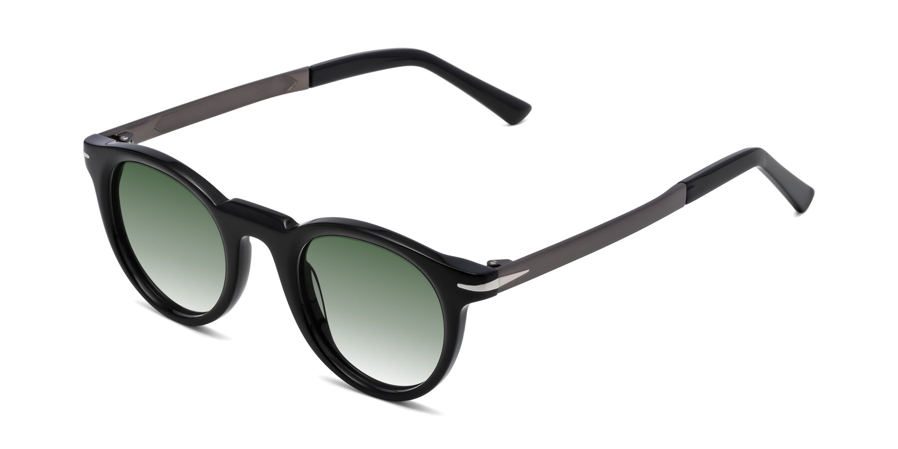 Angle of Cycle in Black with Green Gradient Lenses