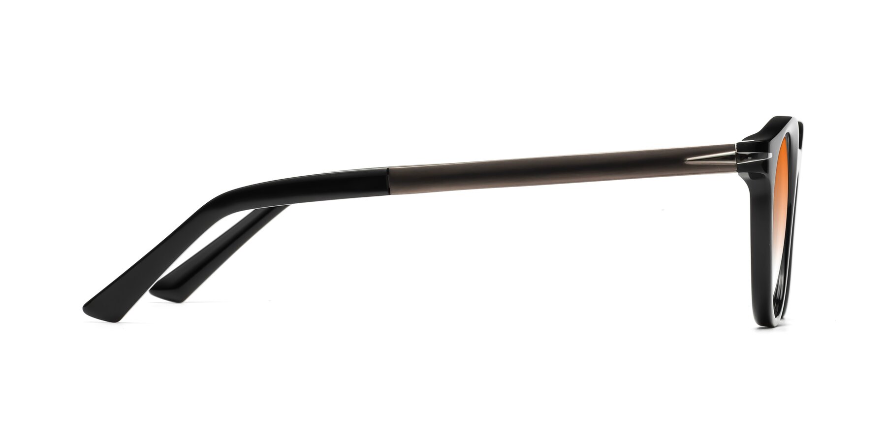 Side of Cycle in Black with Orange Gradient Lenses