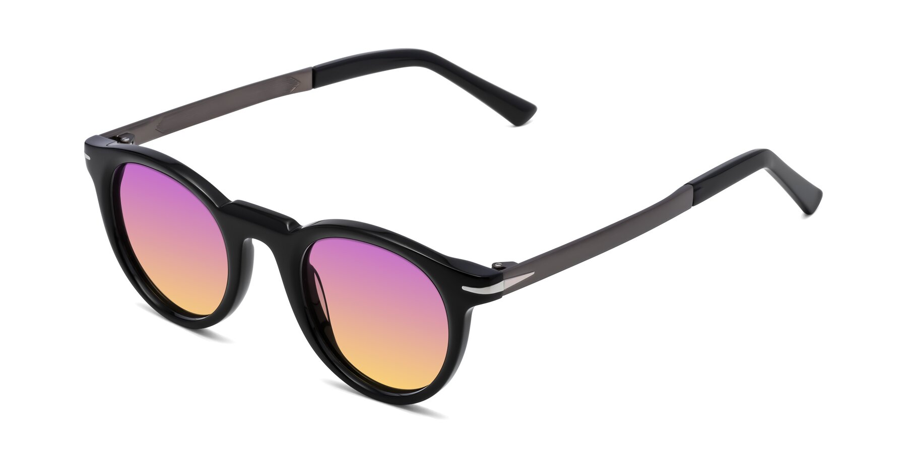 Angle of Cycle in Black with Purple / Yellow Gradient Lenses