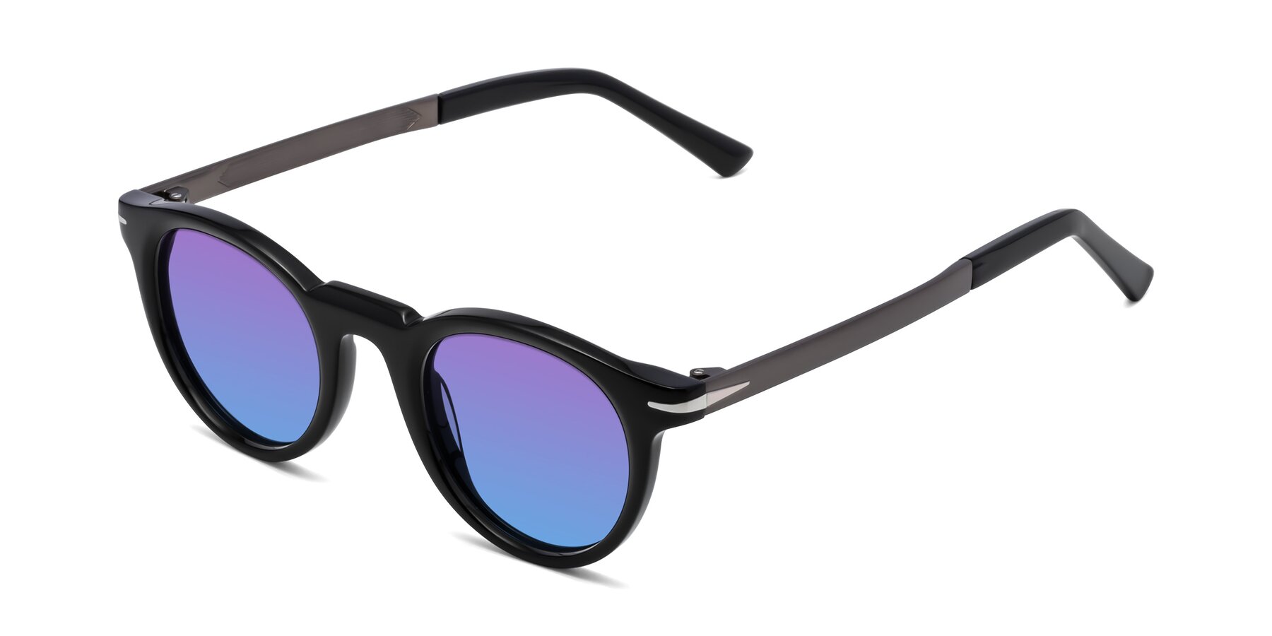 Angle of Cycle in Black with Purple / Blue Gradient Lenses
