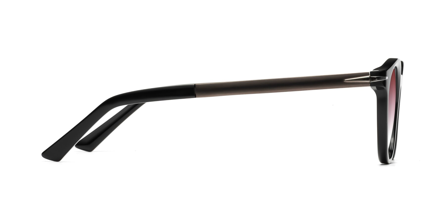 Side of Cycle in Black with Garnet Gradient Lenses