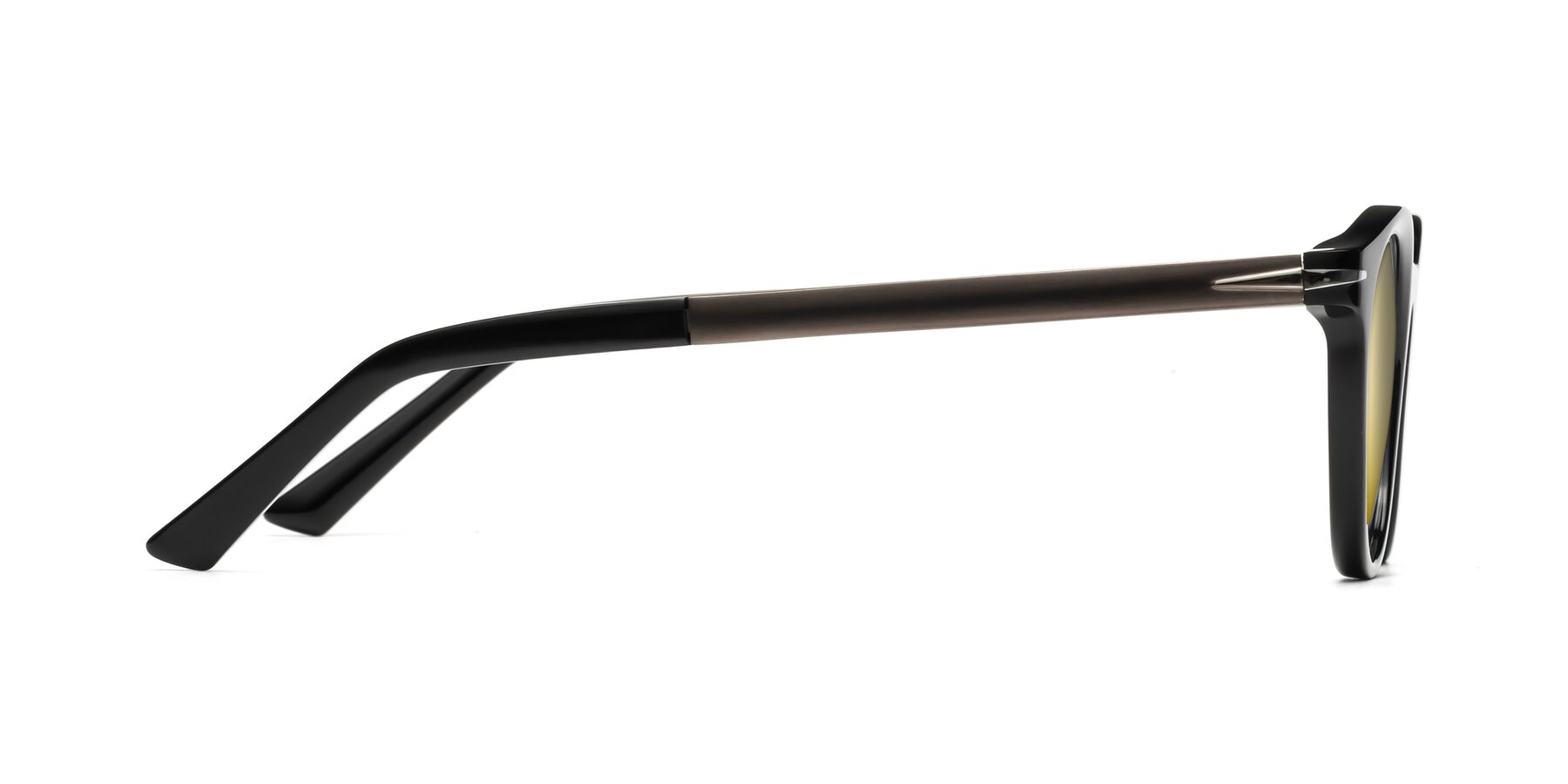 Side of Cycle in Black with Gold Mirrored Lenses