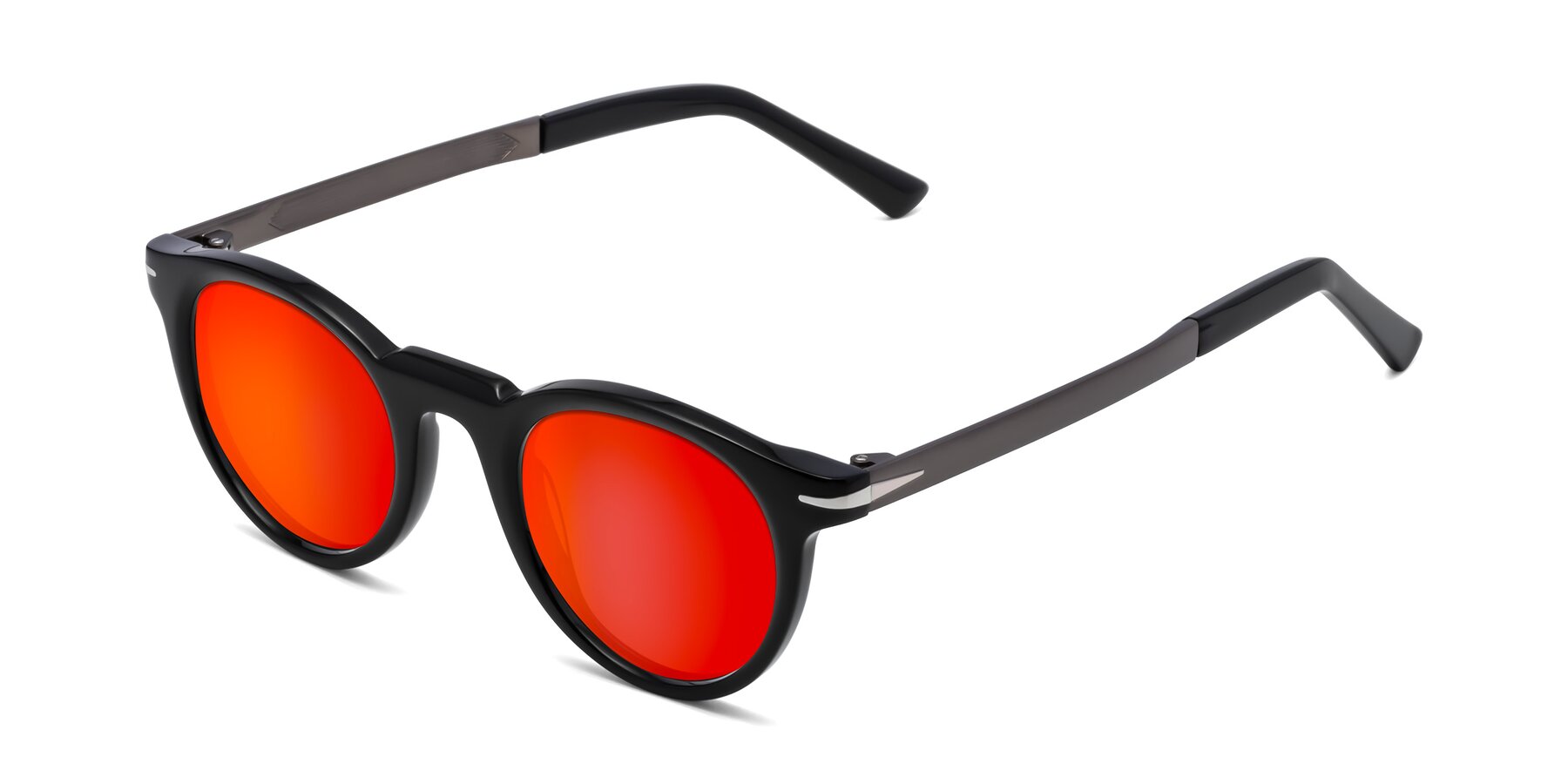 Angle of Cycle in Black with Red Gold Mirrored Lenses