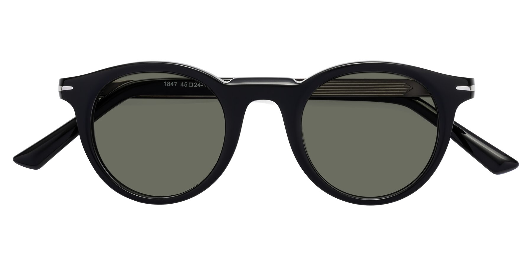 Folded Front of Cycle in Black with Gray Polarized Lenses