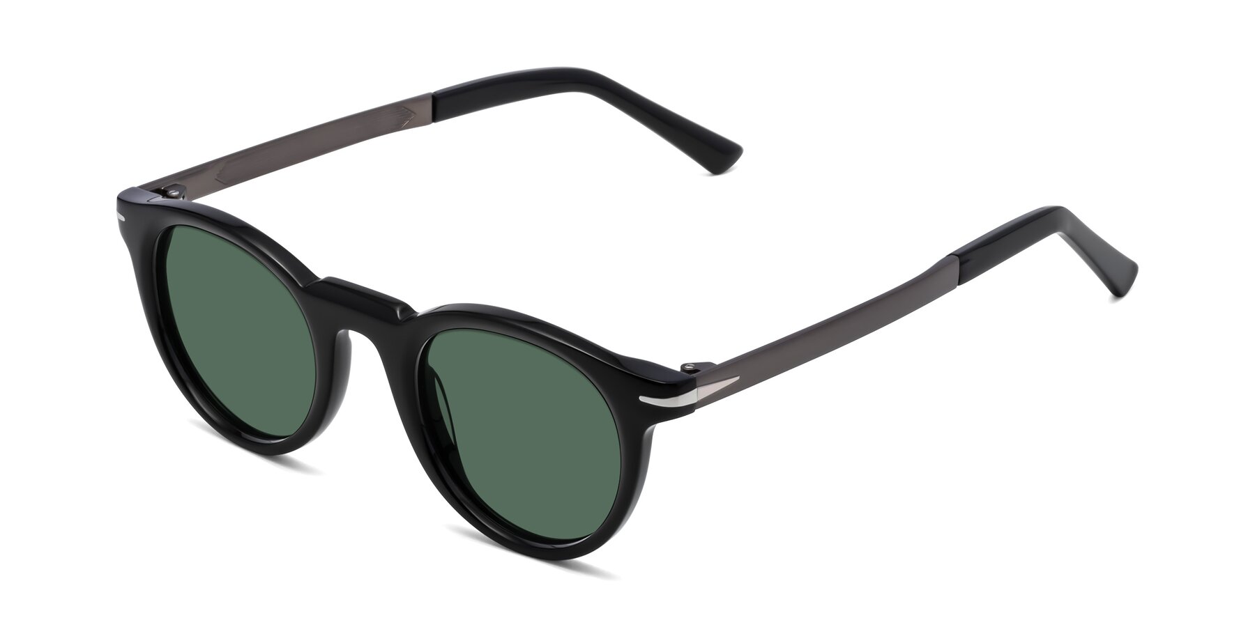 Angle of Cycle in Black with Green Polarized Lenses