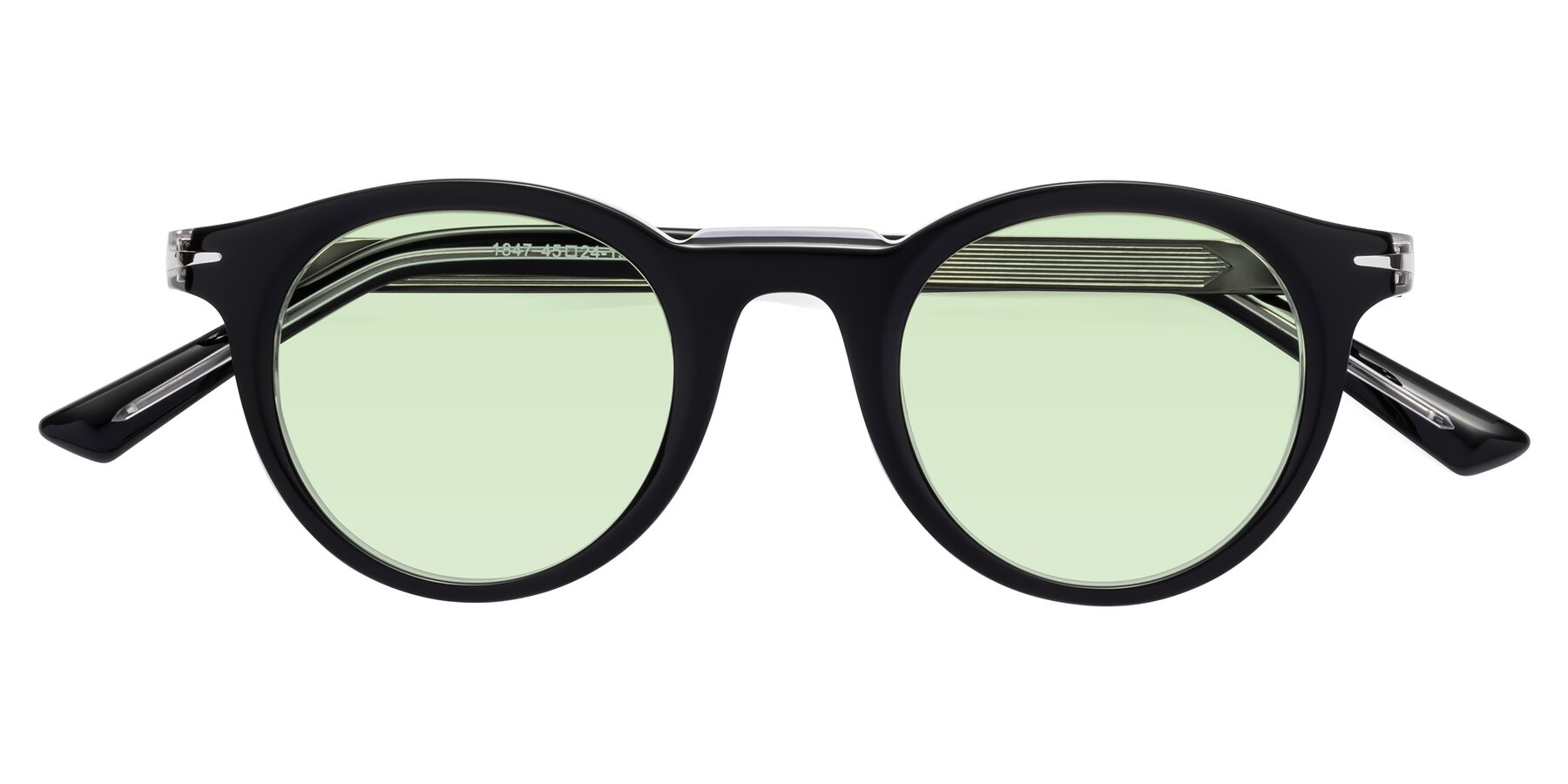 Folded Front of Cycle in Black-Clear with Light Green Tinted Lenses