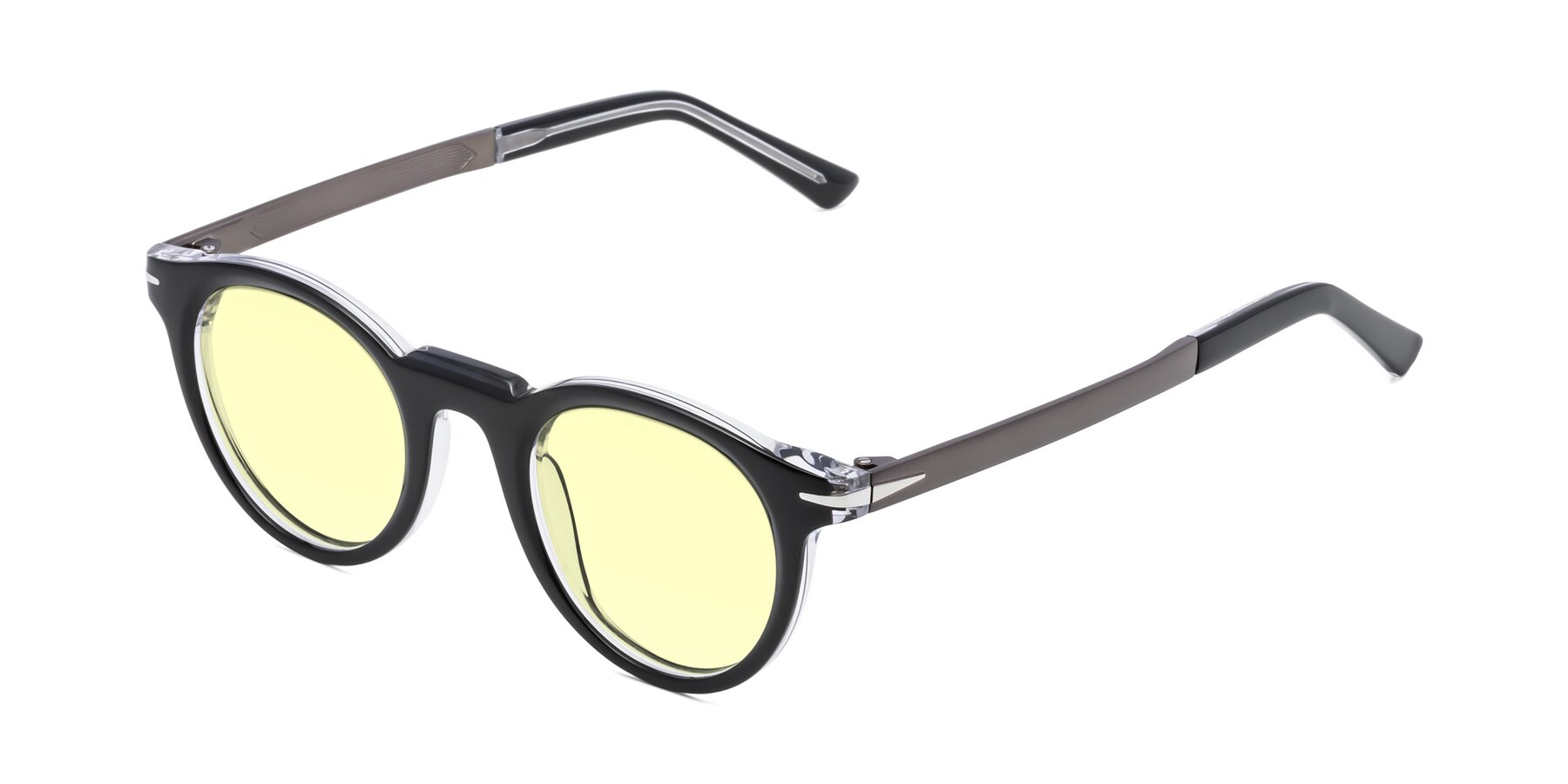 Angle of Cycle in Black-Clear with Light Yellow Tinted Lenses