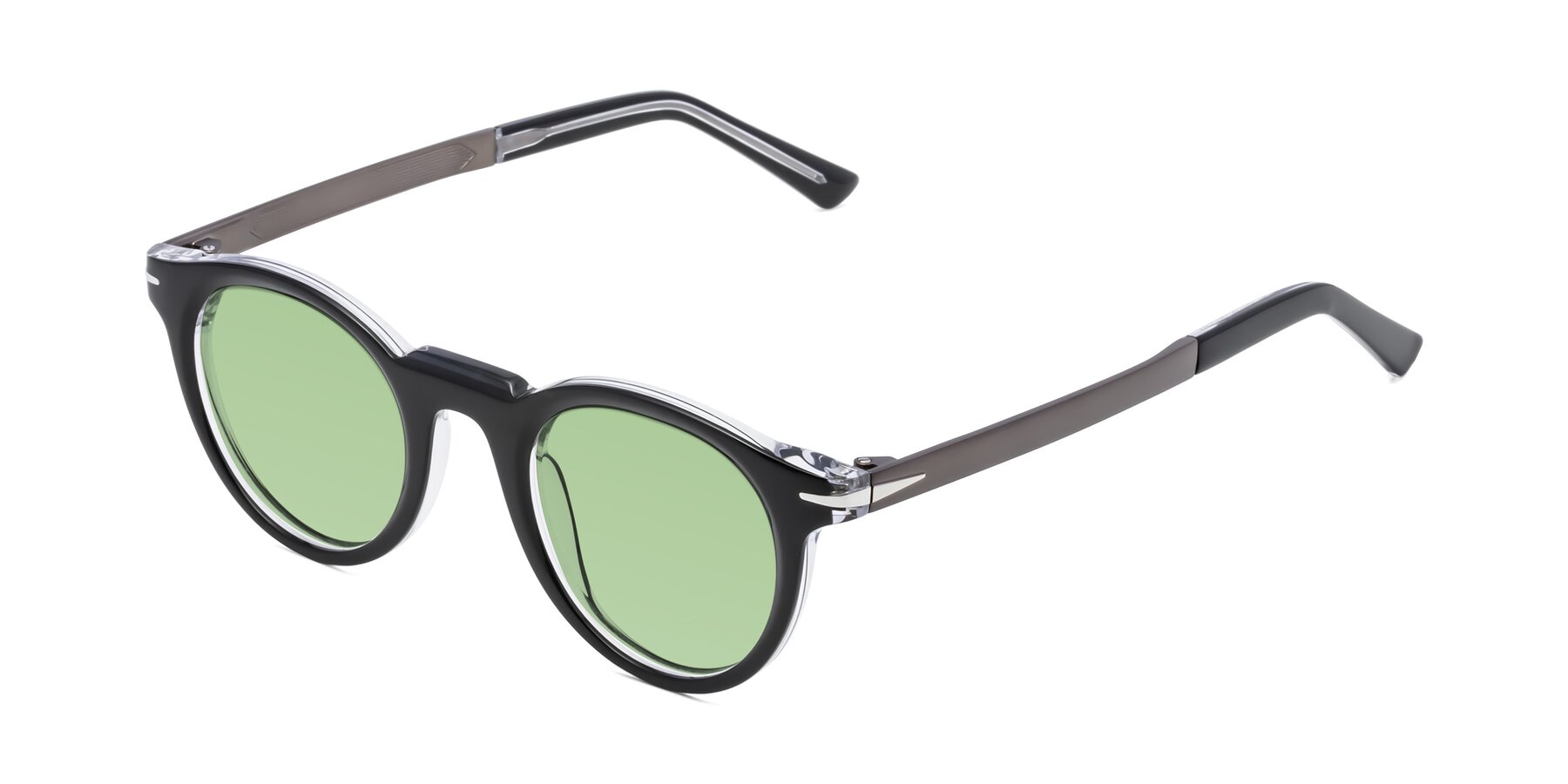 Angle of Cycle in Black-Clear with Medium Green Tinted Lenses