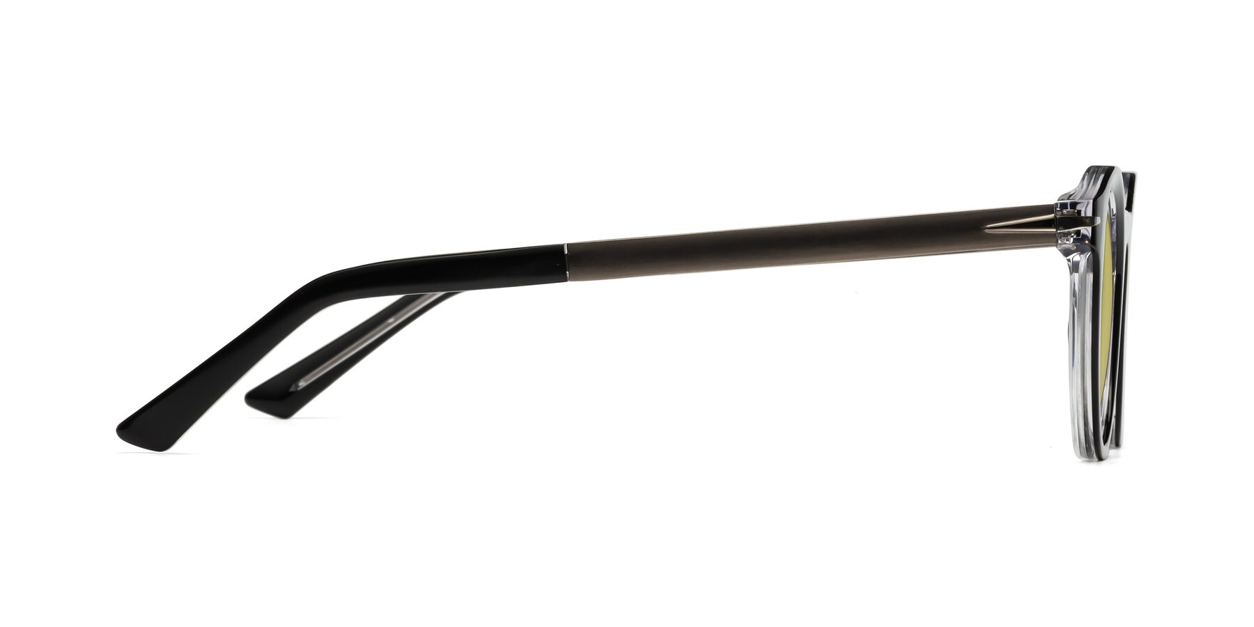 Side of Cycle in Black-Clear with Medium Champagne Tinted Lenses