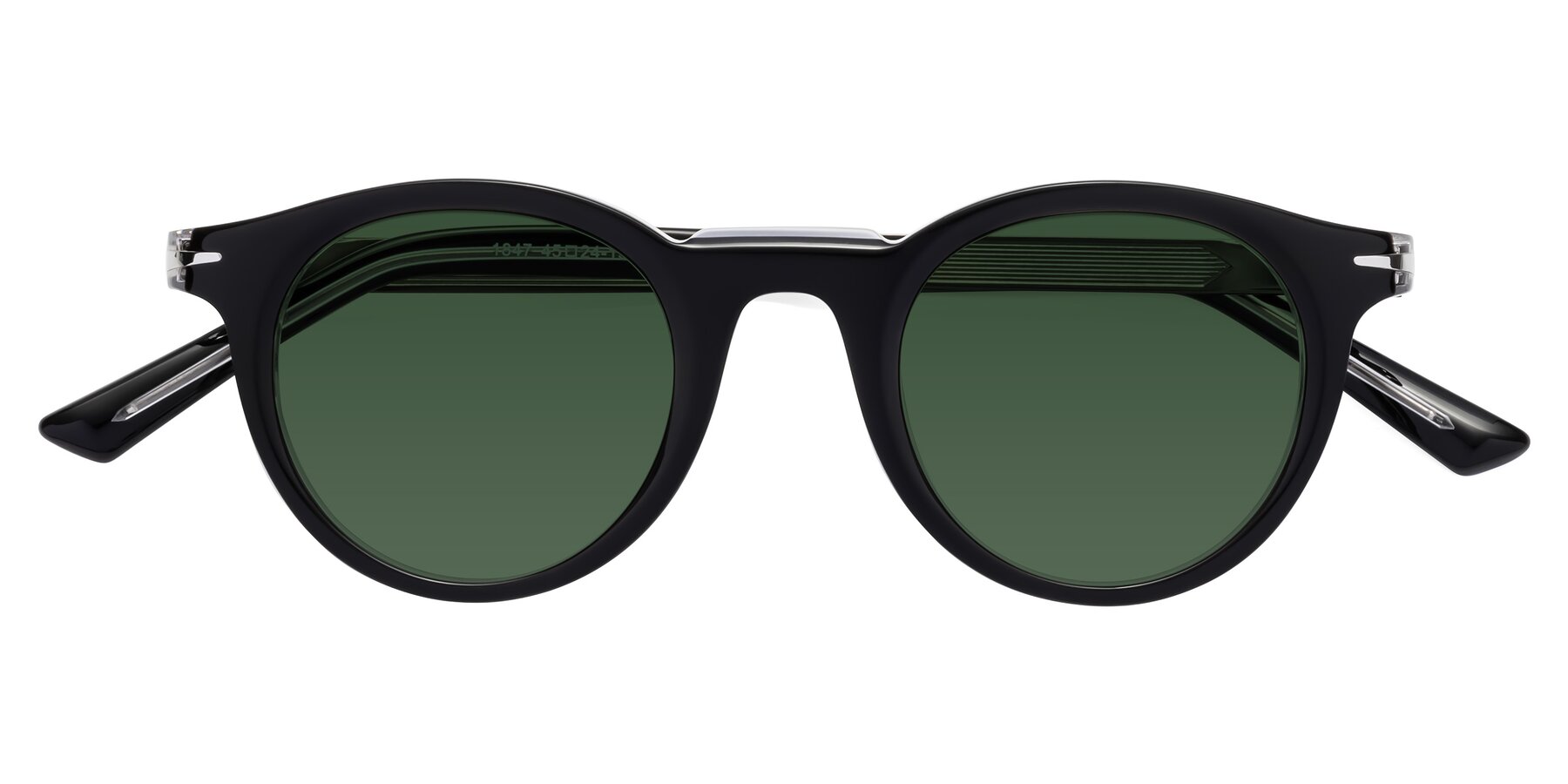 Folded Front of Cycle in Black-Clear with Green Tinted Lenses