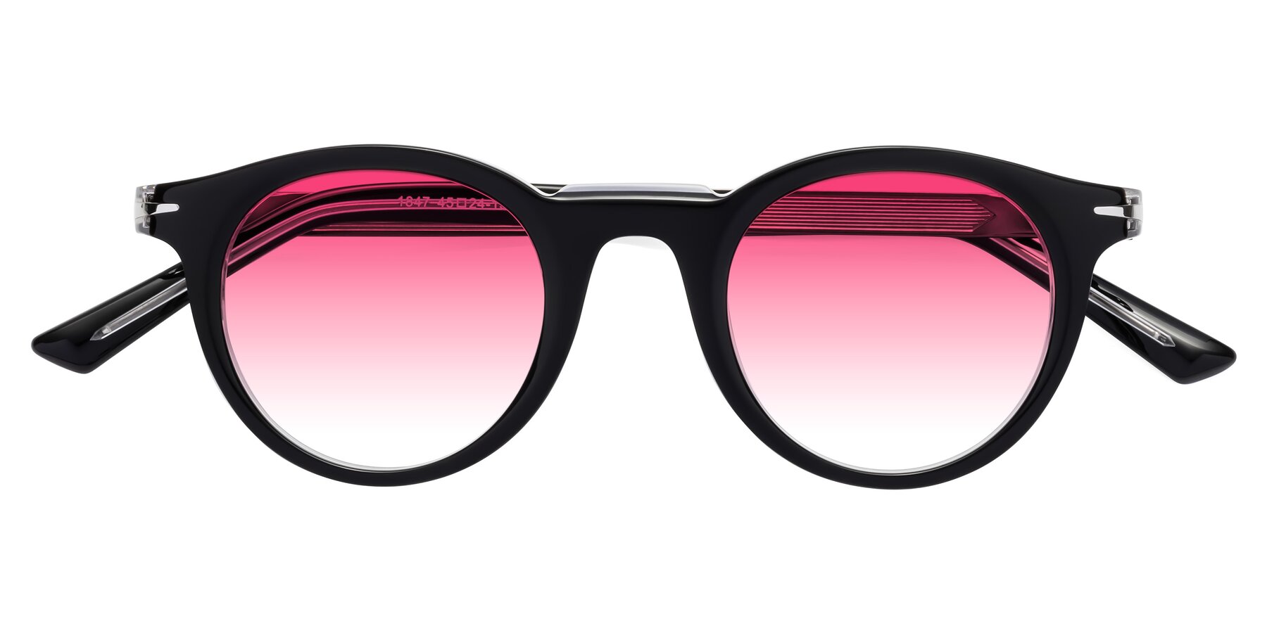 Folded Front of Cycle in Black-Clear with Pink Gradient Lenses