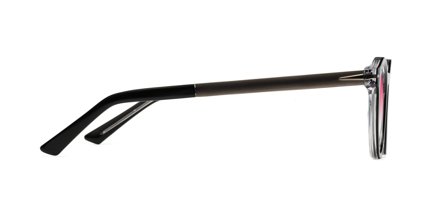 Side of Cycle in Black-Clear with Pink Gradient Lenses