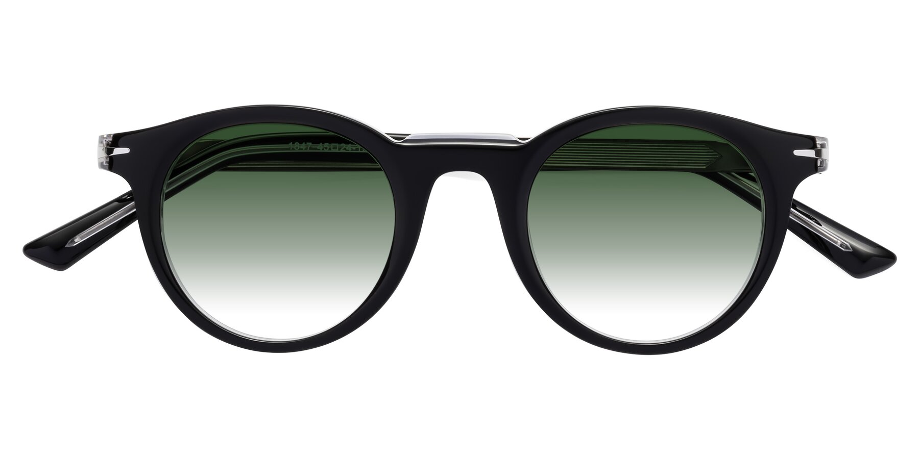 Folded Front of Cycle in Black-Clear with Green Gradient Lenses