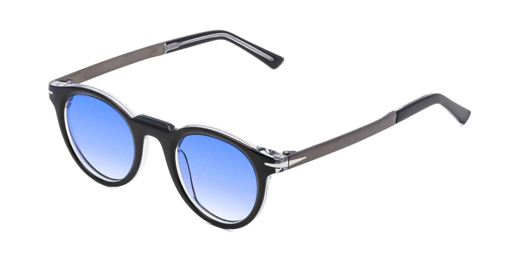 Angle of Cycle in Black-Clear with Blue Gradient Lenses