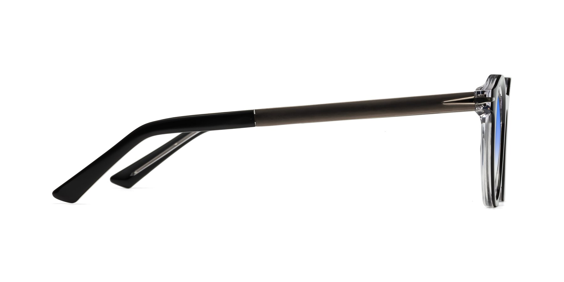 Side of Cycle in Black-Clear with Blue Gradient Lenses